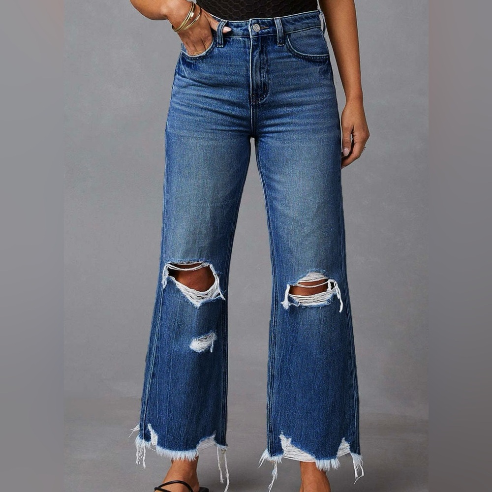 Melarey Wide Leg Distressed Jeans size XXL (women’s 14-16)